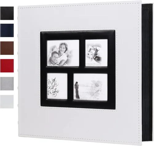 Miniatura 16 de RECUTMS Álbum de fotos autoadhesivo, 60 páginas, álbum de fotos scrapbook de bricolaje con páginas adhesivas con capacidad para fotos de 3 x 5, 4 x