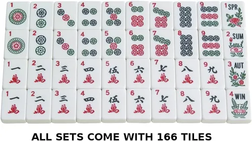 Miniatura 5 de Juego de Mahjong americano por Linda Li™,166 azulejos blancos, 4 rack todo incluido, bolsa suave Azul Paisley, juego Mahjongg completo