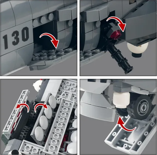 Miniatura 6 de General Jim's Conjunto de Bloques de Construcción AC-130 Hercules Gunship – 1,713 Piezas – Conjunto Detallado de Ladrillos Modelo de Aeronave