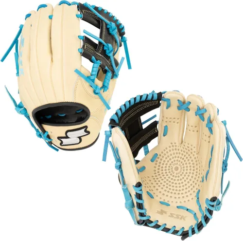 Miniatura 20 de SSK Z5 Craftsman Guante de béisbol para infield – 11.25” - 11.5” - 11.75” - 12” – Lanzamiento con mano derecha y izquierda Rojo/Verde Kelly/Blanco