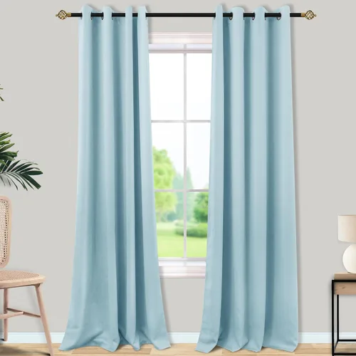 Miniatura 97 de Mrs.Naturall Cortinas Azul Real para Dormitorio, Cortinas Opacas Cortas Medianas Azul Cobalto para Cocina Decoración de Habitación de Adolescentes