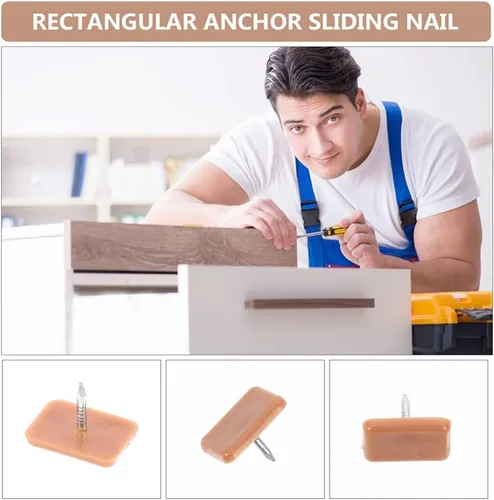 Miniatura 5 de OSALADI 30 tapones de cajón con tachuelas, tapones de cajón de clavos, tapones de cajón para reparar cómodas, haciendo que todos los cajones se