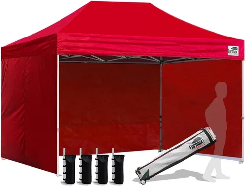Miniatura 91 de Eurmax Tienda de campaña desplegable de 8 x 8 de Estados Unidos, con bolsa rodante patentada sin puntas, 4 paredes extraíbles con cremallera, toldo