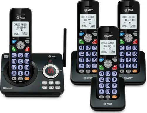 Miniatura 15 de AT&T DECT 6.0 Teléfono inalámbrico, 4 auriculares, bloqueador de llamadas inteligente, conexión Bluetooth a celda, contestador automático, pantalla