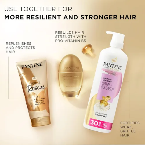 Miniatura 5 de Pantene Miracle Rescue - Acondicionador sin enjuague 3 en 1, acondicionador con enjuague, protector térmico para cabello, desenredante