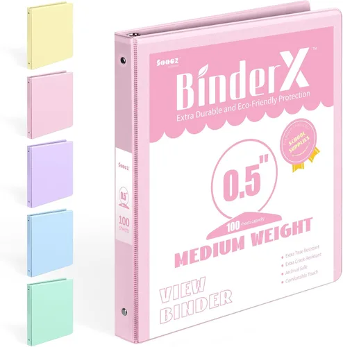 Miniatura 17 de BinderX - Carpeta de 3 anillos redondos extraduradera de 1 pulgada, se adapta a 175 hojas de papel de 8.5 x 11 pulgadas, cubierta personalizable
