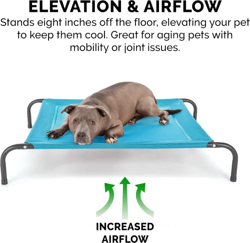 Miniatura 7 de FurHaven Cunas elevadas para mascotas – Hamaca de malla de nailon refrescante y transpirable para perros pequeños y gatos, fácil de montar, duradera
