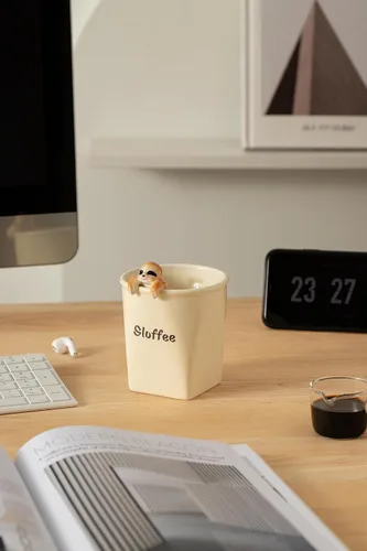 Miniatura 3 de DIHOclub Taza de cerámica divertida con perezoso 3D para mujeres y hombres, taza de café con diseño de perezoso para regalar a los mejores amigos