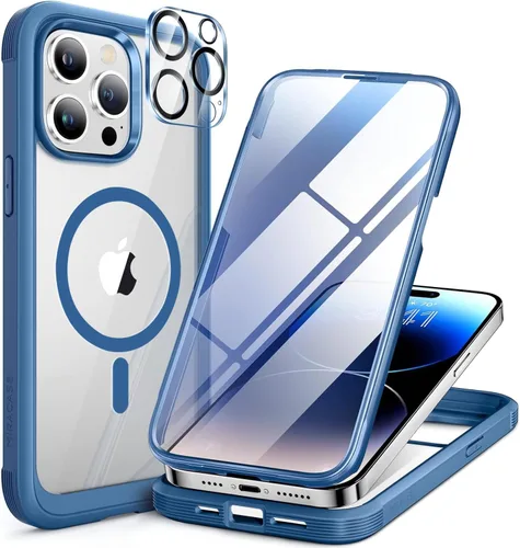 Miniatura 49 de Miracase Funda para iPhone 13 de 6.1 pulgadas, [sin burbujas] funda de teléfono de cuerpo completo con pantalla de vidrio completa integrada, sin