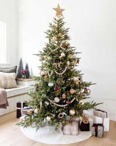 Miniatura 7 de Falda de árbol de Navidad blanca lisa de 30 pulgadas, pequeña doble capa, falda de árbol de arpillera suave para fiesta de Navidad, decoración