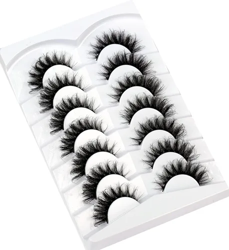 Miniatura 66 de Pooplunch - Pestañas postizas finas de visón sintético, estilo ojo de gato, naturales, cruzadas, tipo racimo, efecto 8D de volumen, tiras
