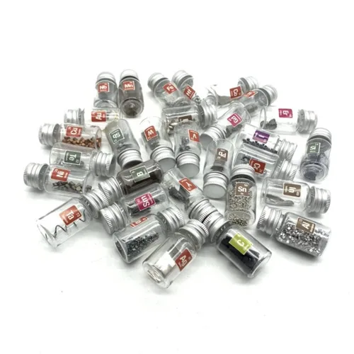 Miniatura 2 de Kit de muestras de elementos puros para colección periódica de tablas periódicas, metales de tierras raras, frascos y ampollas, ideal como regalo 30