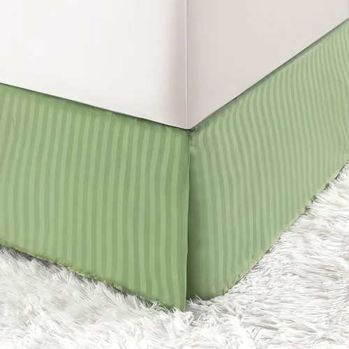 Miniatura 13 de HENGWEITEXT Falda de cama tamaño Queen con esquinas divididas, falda de cama plisada con esquinas divididas, faldas de cama con volantes