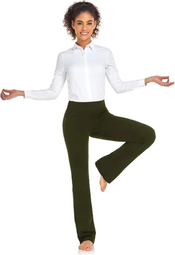Miniatura 78 de Safort Pantalones de yoga con entrepierna de 28" 30" 32" 34"más amplios en la parte inferior para botas altas, 4 bolsillos, UPF50+