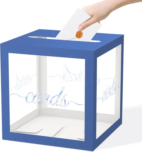 Miniatura 22 de QISOLIY Caja Negra para Tarjetas Cajas de Tarjetas de Boda para Recepción Portador de Caja de Tarjetas de Regalo Caja de Dinero para Graduaciones