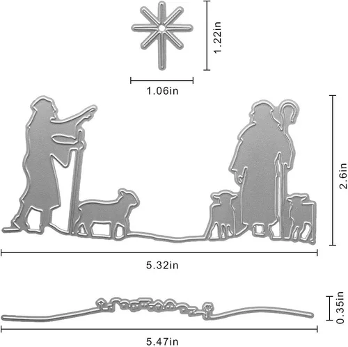 Miniatura 2 de Troqueles de corte de pastores de metal, troqueles para el día del padre, animales, Navidad, hombre y mujer, plantillas en relieve, molde