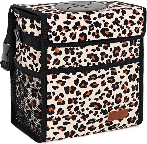 Miniatura 12 de Femuar Cubo de basura para automóvil a prueba de fugas con tapa, impermeable, para SUV, bolsa de basura plegable y portátil, color negro