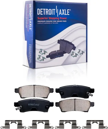 Miniatura 134 de Detroit Axle - Pastillas de freno traseras para Honda Odyssey 2011-2017 Pilot 2007-2013 MDX 2010-2013 ZDX 2010-2013 Pastillas de freno de cerámica