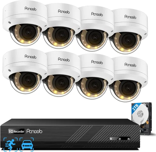 Miniatura 16 de Sistema de seguridad de 4 cámaras, 8 canales, 4 cámaras PoE IP con cable de 5 megapíxeles para exteriores, detección de vehículos humanos AI, audio