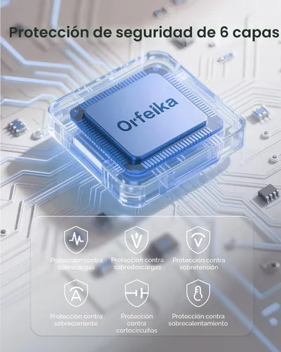 Miniatura 7 de Orfeika Cargador Portátil de 20000mAh con Carga Rápida, Cargador con 4 Cables Integrados y 6 Salidas, Paquete de Batería USB C de 20W PD Compatible