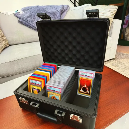 Miniatura 6 de SLAB ARMOR - Caja de almacenamiento de tarjetas graduadas de 3 filas, estuche de losa PSA para tarjetas graduadas con capacidad para más de 120 Negro