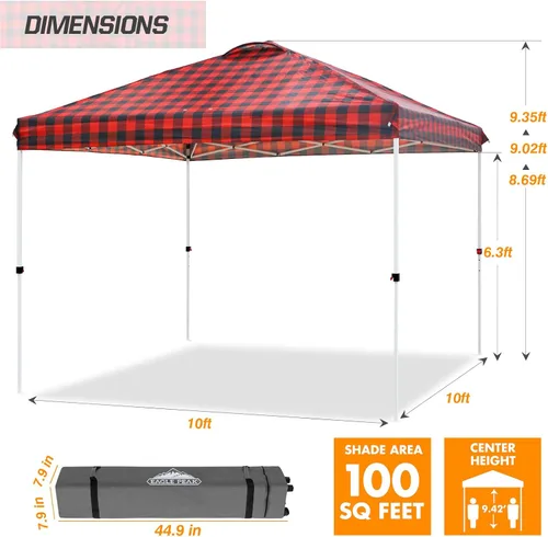 Miniatura 302 de EAGLE PEAK Tienda de campaña desplegable con bolsa de transporte con ruedas, 8 estacas, 4 cuerdas, 4 bolsas de peso, toldo de tienda de campaña