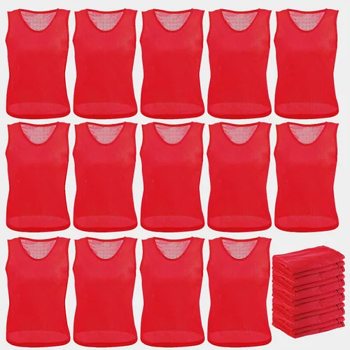 Miniatura 8 de Newcotte 24 piezas Pinnies Scrimmage Chalecos de práctica en equipo Jersey de malla de nailon Pennies para fútbol, baloncesto y deportes