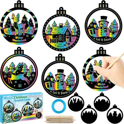 Miniatura 13 de CY2SIDE Tarjetas de rascar de gato negro de Halloween - Juego de 60 piezas de tarjetas de ornamento espeluznante de Halloween para niños, kit