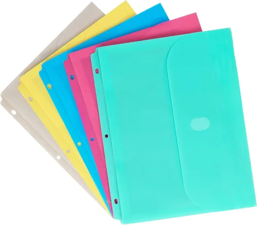 C-Line Bolsillo para carpeta de polietileno súper pesado con cierre de gancho y bucle, refuerzo de 1 pulgada, tamaño carta, paquete de 36, colores