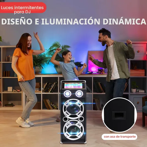 Miniatura 3 de Pyle psufm1035 a Bluetooth 1000 W de 2 Vías sistema de altavoces con lector de tarjetas SD, radio FM, AUX entrada de 0.14 pulgadas y luces