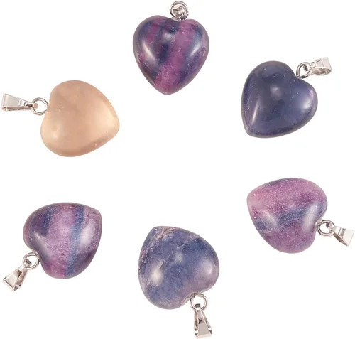Miniatura 8 de LiQunSweet 10 piezas de eslabones de piedras preciosas de cristal de amatista natural, enlaces envueltos en alambre con alambres de latón dorado