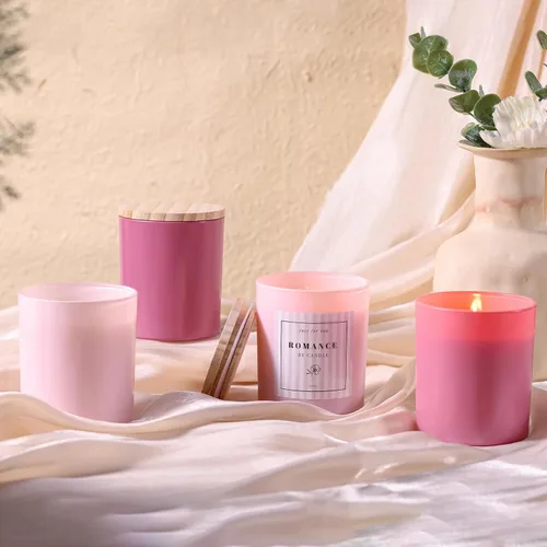 Miniatura 6 de 12 tarros de velas rosas surtidos para hacer velas, tarros de vela vacíos de 10 onzas con tapas y etiquetas de bambú, tarro de vela de vidrio