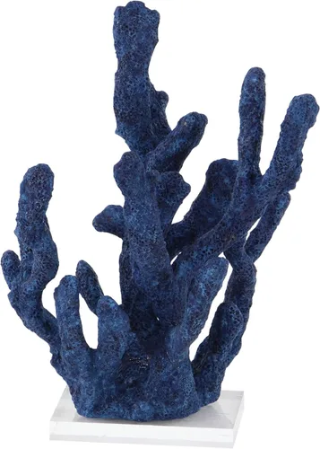 Miniatura 6 de Deco 79 Polystone - Escultura decorativa de coral texturizada, estatua porosa para decoración del hogar con base acrílica, figura decorativa de 10 x