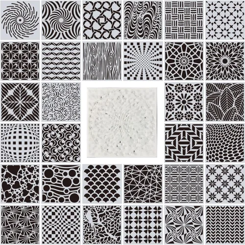 Miniatura 7 de 32 plantillas geométricas de 6 x 6 pulgadas, plantillas de pintura de mandala para álbumes de recortes, galletas, azulejos, muebles, decoración