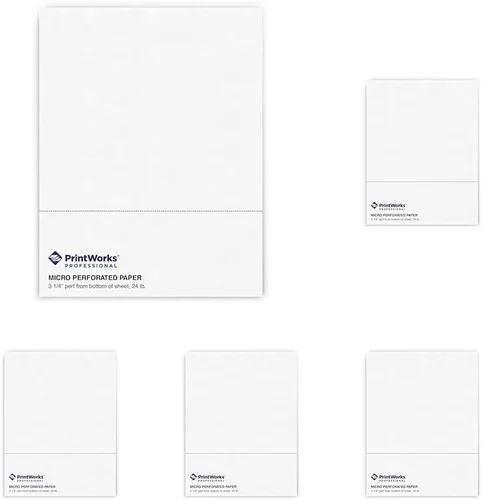Miniatura 16 de PrintWorks Papel perforado profesional de 3 partes de 8.5 x 11 pulgadas, perfecto para W-2, 1099 y uso llamativo, fabricado en los Estados Unidos