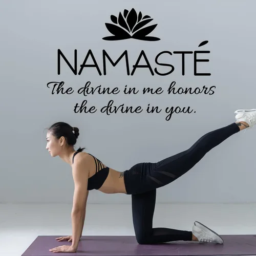 Namaste The Divine in Me Honors The Divine in You - Adhesivos de vinilo removibles para bricolaje, cita inspiradora mural para dormitorio, sala de