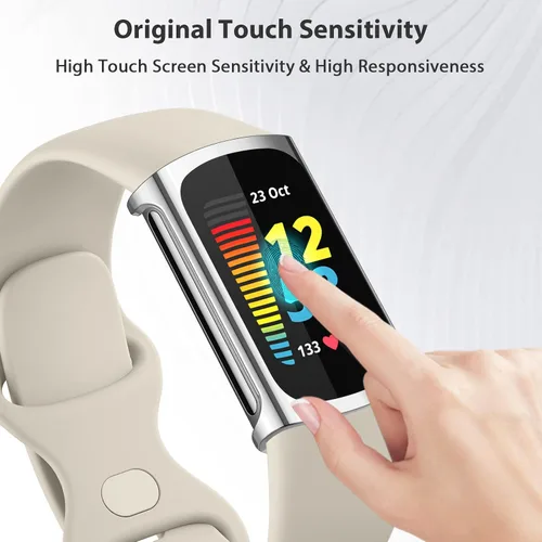 Miniatura 2 de Paquete de 4 protectores de pantalla compatibles con Fitbit Charge 6/Charge 5 (no para Charge 4/3), funda protectora de TPU completa, accesorios