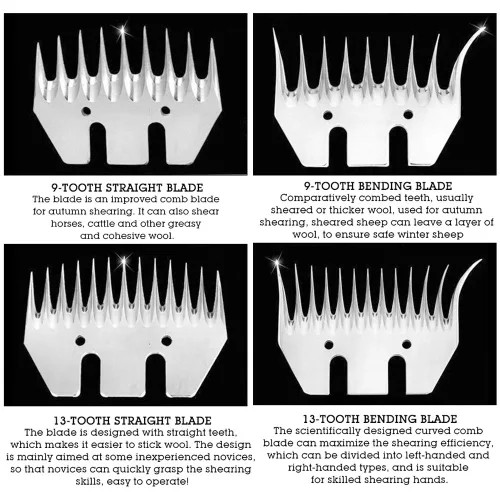 Miniatura 3 de Tijeras de oveja y peines de cabra para tijeras eléctricas de lana, tijeras cortadoras de pelo de animales (hoja recta de 13 dientes