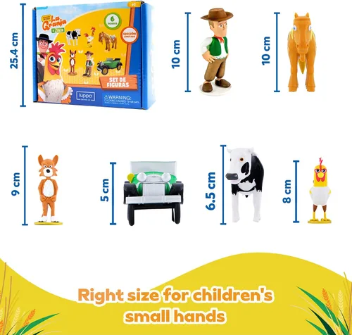 Miniatura 6 de LUPPA La Granja de Zenon - Set de 6 Figuras de Acción y Aventura para Niños, Set de Juguetes de la Granja Zenon, Zenon, Percheron, Beto, Lola
