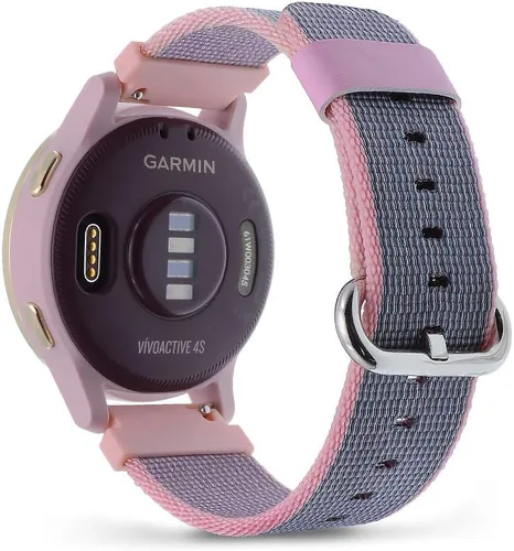Miniatura 6 de C2D JOY Correa clásica de nailon compatible con Garmin vivoactive 4S Venu 2S/3S/3S/3S, 3S, 3S, 3S, 3S, correa de repuesto para mujer, correa de Negro