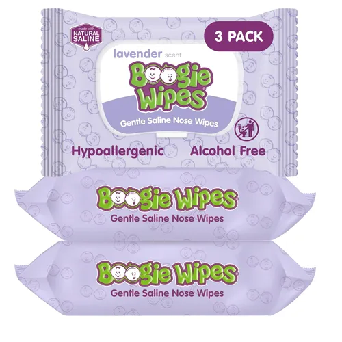 Boogie - Toallitas salinas para nariz para bebés y niños, cara, manos y cuerpo, elegibles para FSA/HSA, hechas con vitamina E, aloe y solución