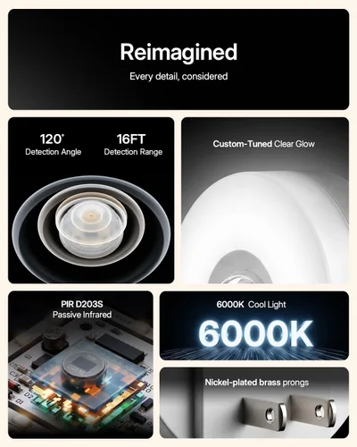 Miniatura 3 de YELKO Luz nocturna con sensor de movimiento, luz nocturna LED antideslumbrante de 6000 K blanca fría, ultra brillante, acogedora, suave,
