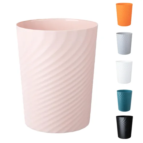 Miniatura 8 de Bote de basura, pequeño cubo de basura de plástico, papelera de reciclaje, cubo de basura redondo para baño, oficina, dormitorio, cocina, 1.8 Azul