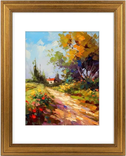 Miniatura 8 de Golden State Art, Marco de fotos negro de 11 x 14 pulgadas con borde burdeos y dorado, tapete blanco para fotos o fotos de 8 x 10 pulgadas y cristal