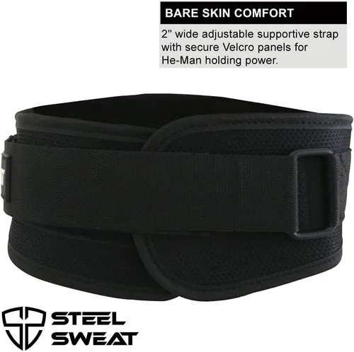 Miniatura 7 de Steel Sweat Cinturón de levantamiento de pesas – Nylon de 6 pulgadas firme y cómodo soporte de espalda, mejor para entrenamientos en el gimnasio