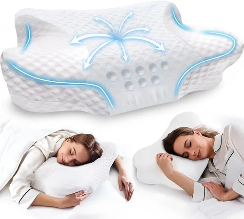 Miniatura 9 de Cervical Neck Pillows for Side Sleeper - 2 Pack Neck Pillows for Pain Relief Contour Memory Foam Pillows Ergonomic Neck Support - Adjustable