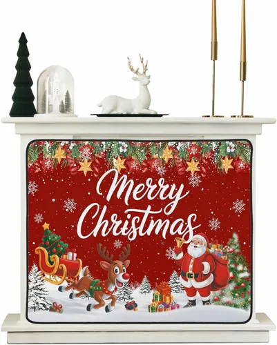 Miniatura 23 de Cubierta magnética azul para chimenea, detiene la pérdida de calor, pantalla de chimenea para interiores, bolas de gnomos de Navidad, árbol de copo
