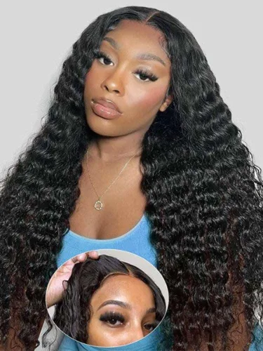 Miniatura 13 de Peluca Bob sin pegamento de llevar y usar cabello humano liso, 6x4 precortada con encaje HD sin pegamento, prearrancada, pelucas con cierre frontal