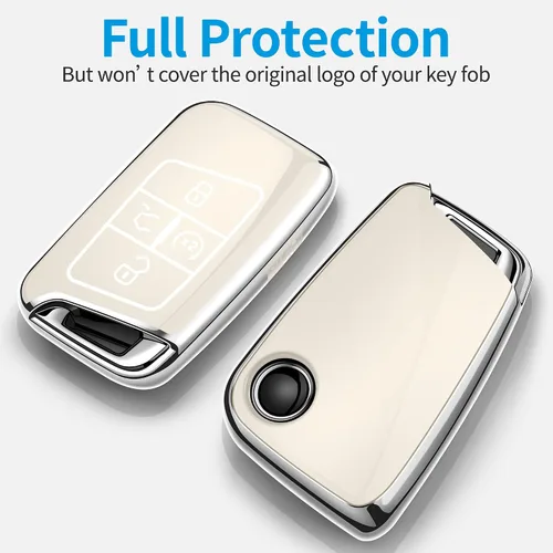 Miniatura 3 de Tukellen Funda para llavero Volkswagen, funda de TPU suave de alta calidad, protección completa, funda para llavero VW Tiguan Atlas Jetta Passat Azul