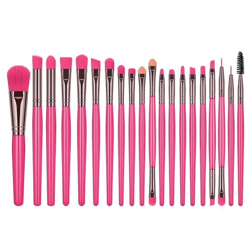 Miniatura 11 de MELADY Conjunto de brochas de maquillaje, 20 piezas, multifuncionales, para polvo cosmético, base, sombra de ojos, delineador de ojos, labios, rosado